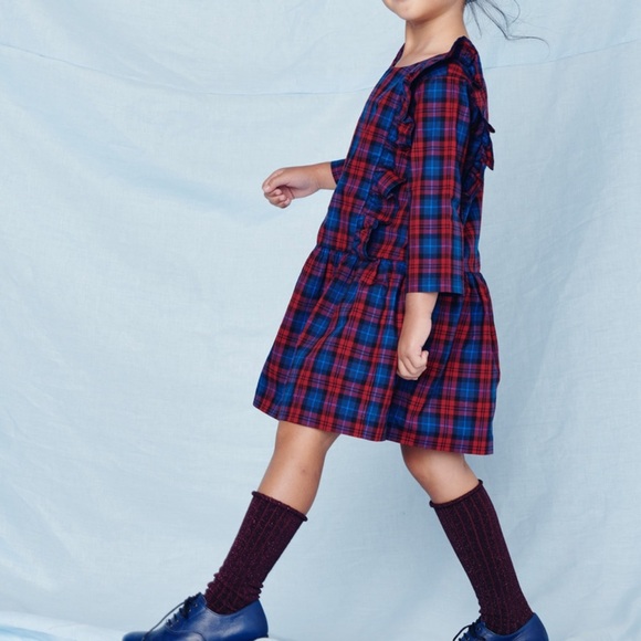 Tea Collection Vibrant Plaid Dress -Size 8 - Picture 1 of 8